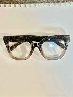 Zeelool Animal Print Cat-Eye Glasses - Gray